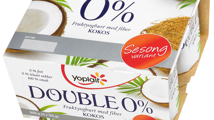 Yoplait Double 0% med sommerens smak av kokos