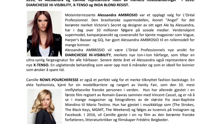 ALESSANDRA AMBROSIO & CAMILLE ROWE-POURCHERESSE JOIN L’OREAL PROFESSIONNEL’S GLAM TEAM!