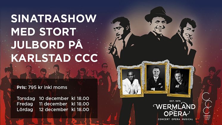 Årets julshow med julbord på Karlstad CCC – Wermland Opera, Sinatra och The Rat Pack