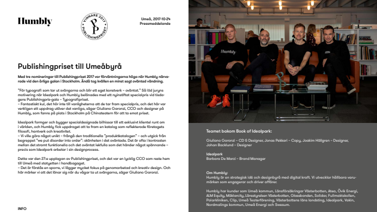 Umeåbyrå vinner Publishingpriset