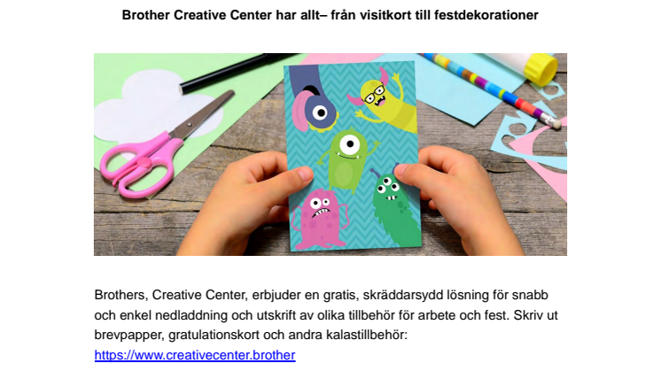 Brother Creative Center har allt– från visitkort till festdekorationer 