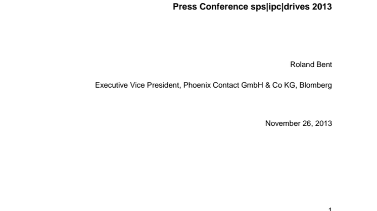 Press Conference sps|ipc|drives 2013