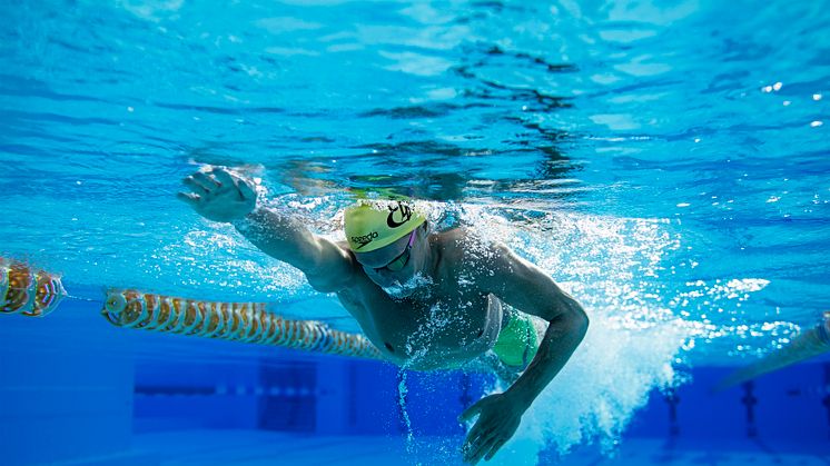 Att träna i en pool är det bästa stället att ta en mental paus från allt som händer runt omkring dig, säger Adam Paulsson (Credit Magnus Peterson)