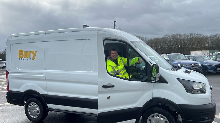 Cllr Alan Quinn with one of the new electric vans.