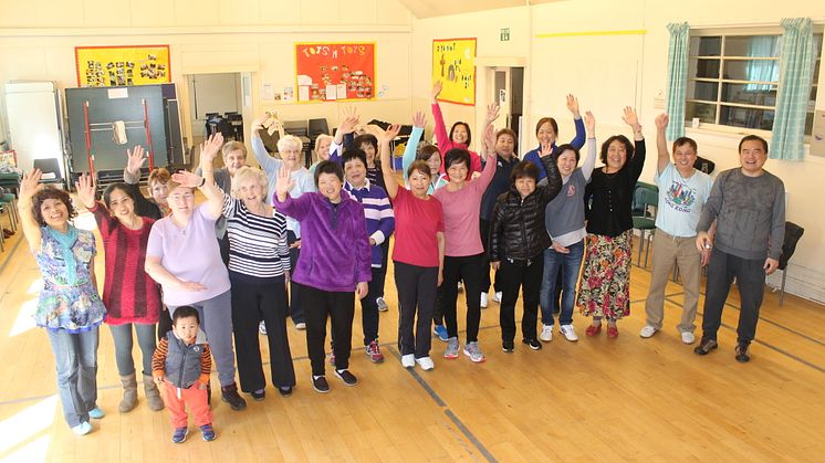 The sessions are led by ng homes Cultural Officer Michael Kam (seen here on the far right) with the group at Tron St Mary's Church in Red Road.