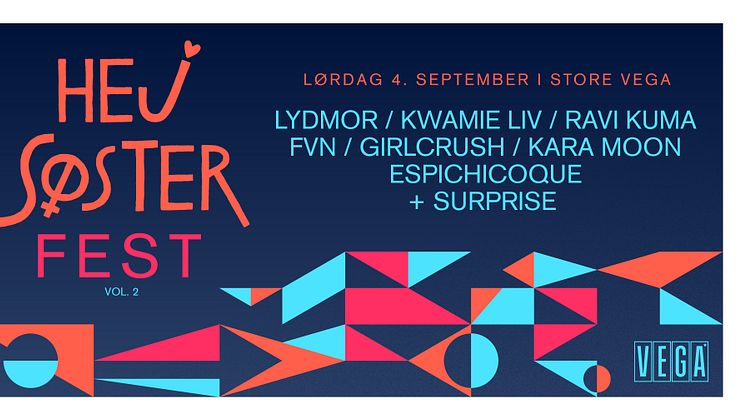 Den 4. september sker det endelig igen! Efter en lang periode med udskydelser og restriktioner, er Store VEGA klar til at huse en helstøbt musikalsk aften i søstersolidaritetens tegn. Vær med til fejringen sammen med navne som Kwamie Liv, Lydmor og G