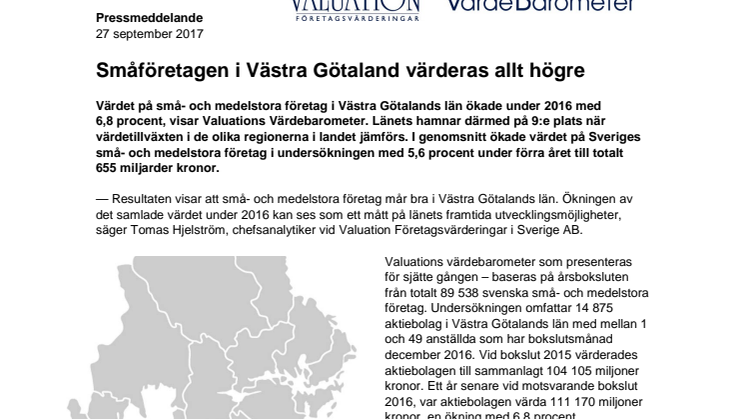 Värdebarometern 2017 Västra Götalands län