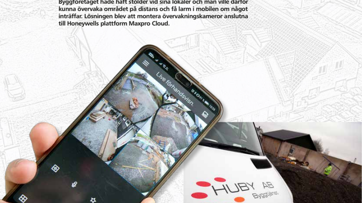 ​​Trygghet för Huby AB med kameraövervakning via mobilen