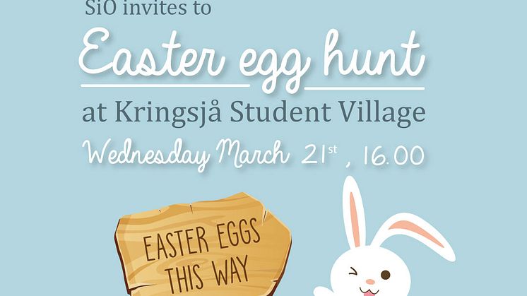 SiO inviterer til påskeeggjakt på Kringsjå Studentby onsdag 21. mars kl. 16.00