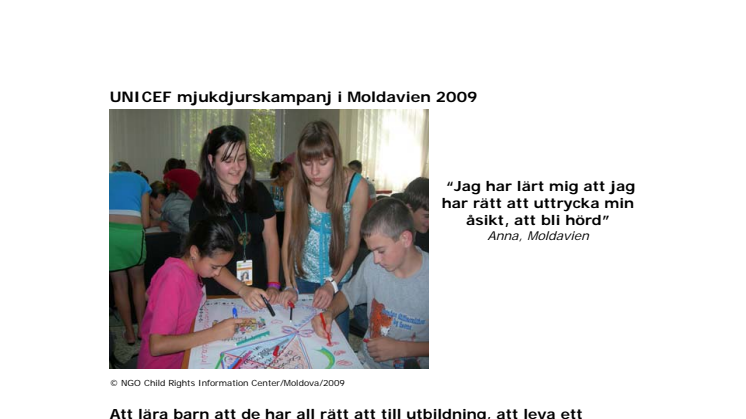 UNICEF i Moldavien genom IKEA mjukdjurskampanj