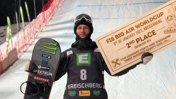 Sven Thorgren tar en andraplats i big airvärldscupen i kreischberg, Österrike Bild Jocke Hammar SSF