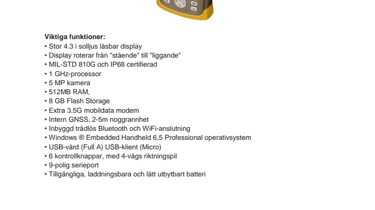 Norsecraft Geo AB introducerar en ny fältdator Topcon FC-500  