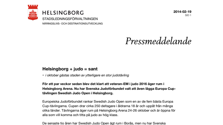 Helsingborg + judo = sant 