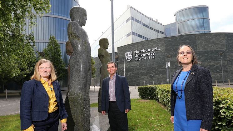 L-R: Dr Carolyn Horrocks, Client Relationship Manager and Dr Ioannis Vogiatzis, Professor of Rehabilitation Sciences, Northumbria University; Dr Yvonne Gale, Chief Executive at NEL Fund Managers