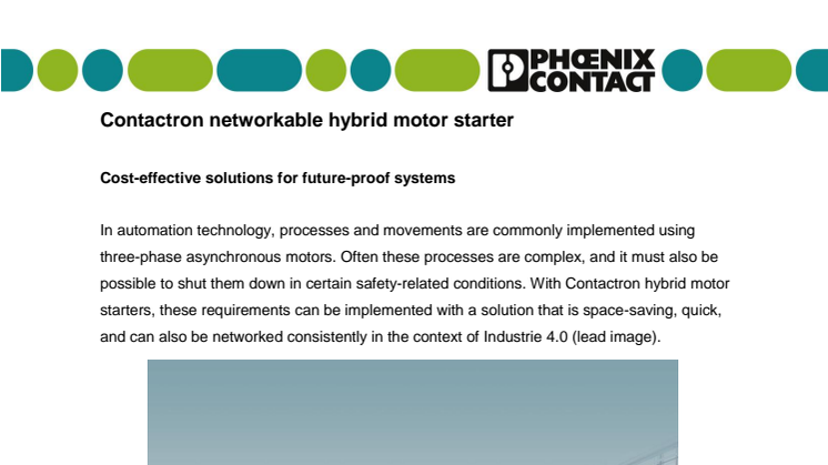 Contactron networkable hybrid motor starter 