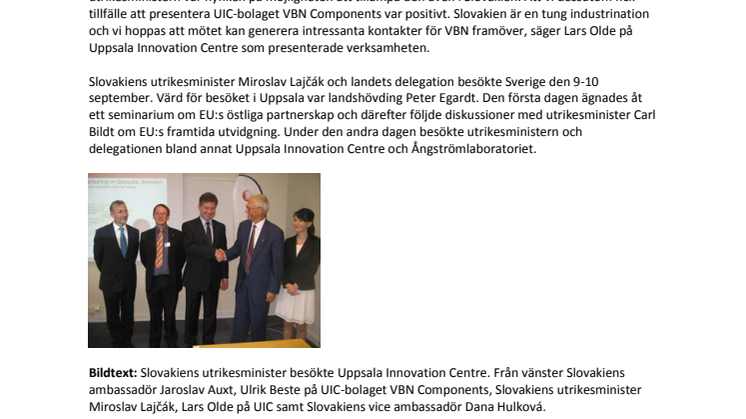 Slovakiens utrikesminister besökte UIC
