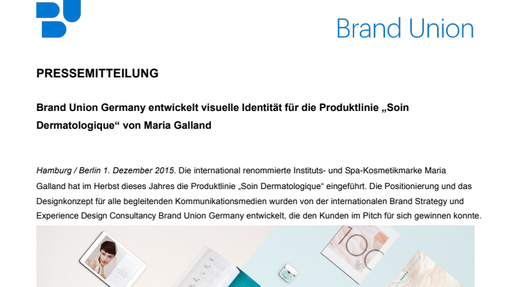 Brand Union Germany entwickelt visuelle Identität für die Produktlinie „Soin Dermatologique“ von Maria Galland