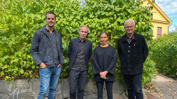 Svensk Form och SVID genomför studie om design som utvecklingskraft. Från vänster: Daniel Byström (designstrateg), Jonas Olsson (vd SVID), Lisa Daram Westling (huvudsekreterare), Mats Widbom (vd Svensk Form).