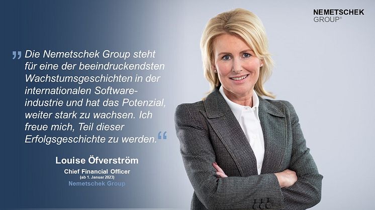 Die Nemetschek Group gab heute bekannt, dass der Aufsichtsrat Louise Öfverström mit Wirkung zum 1. Januar 2023 zum Chief Financial Officer (CFO) bestellt hat