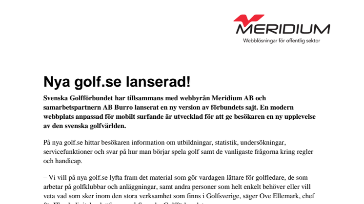 Nya golf.se lanserad!