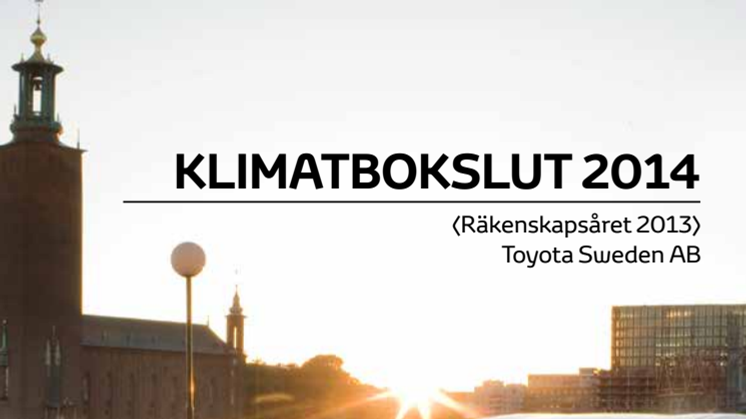 Klimatbokslut 2014 Toyota Sweden