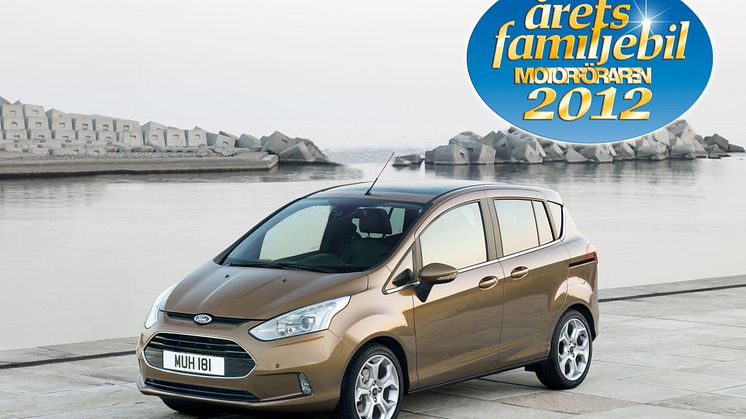 Nya Ford B-MAX utsedd till Årets Familjebil 2012 - Ford vinner prestigefylld utmärkelse för andra året i rad