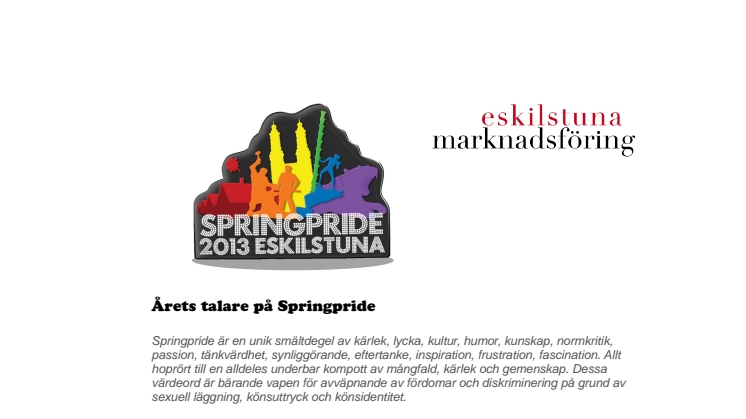 Årets talare på Springpride 2013