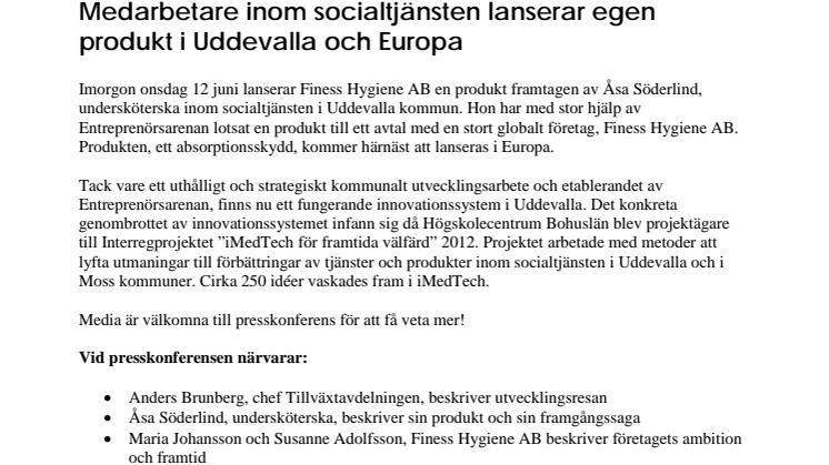 Medarbetare inom socialtjänsten lanserar egen produkt i Uddevalla och Europa