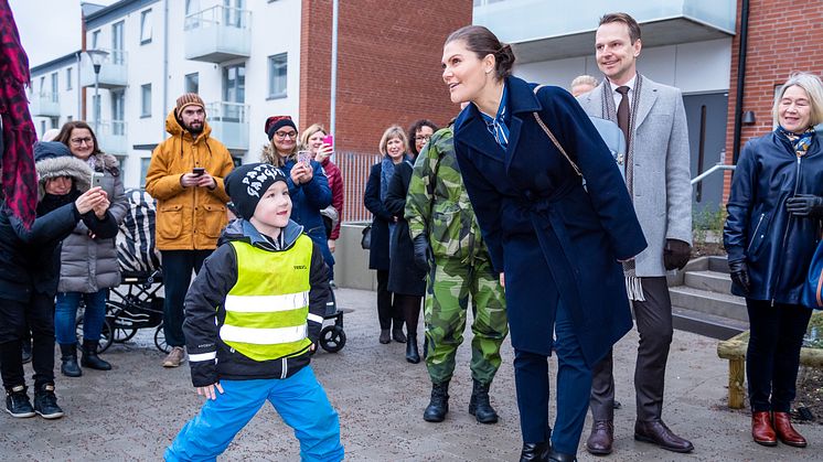 Kronprinsessan besöker Drottninghög i Helsingborg, januari 2019. Foto: Pelle T Nilsson/SPA