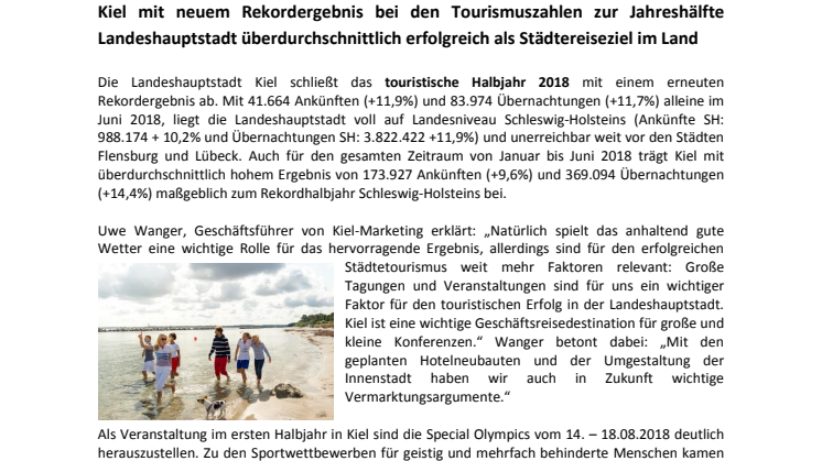 Kiel verzeichnet touristisches Rekordhalbjahr 2018