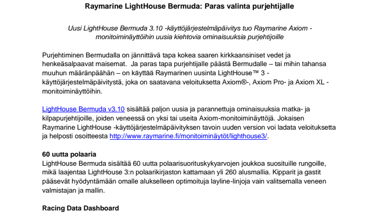Raymarine LightHouse Bermuda: Paras valinta purjehtijalle