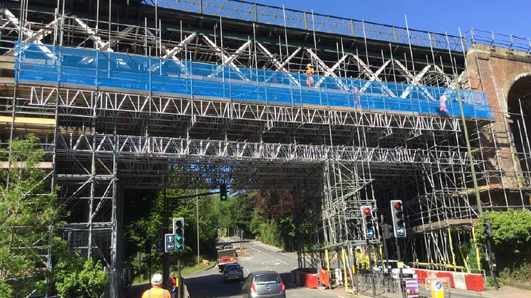 Network Rail are refurbishing Oxted Viaduct