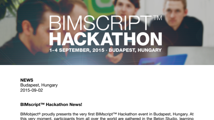 BIMscript™ Hackathon News!