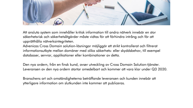 Advenica får order värd 1,1 MSEK från finsk kund