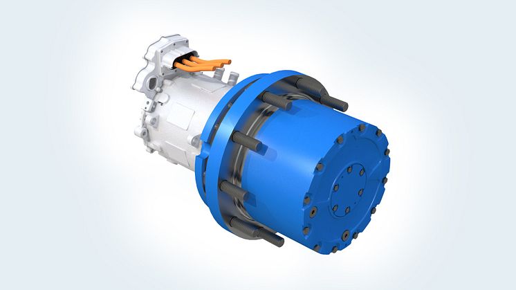 Rexroth’s eGFT8000: the combination of compact drive and electric motor results in a space-saving drive unit.