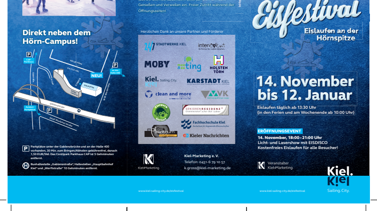 Der Flyer des Stadtwerke Eisfestivals