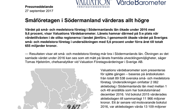  Värdebarometern 2017 Södermanlands län