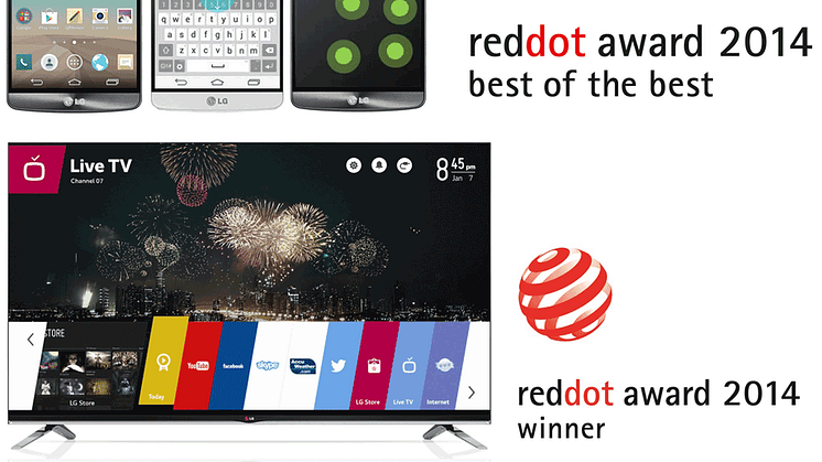 LG G3 OG LG WEBOS PRISBELØNNES I DET PRESTIGEFULDE RED DOT AWARDS 2014