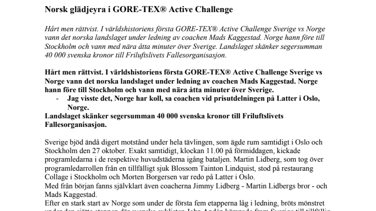 Norsk glädjeyra i GORE-TEX® Active Challenge