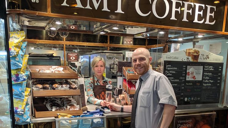 Sean Brennan, Ticket Office Supervisor, and Magda, Manager of AMT Coffee St Albans