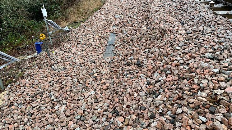 Slipped: The embankment at Salfords- picture, Network Rail