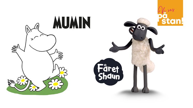 Fåret Shaun och Mumin till Barndagar på stan i Skövde