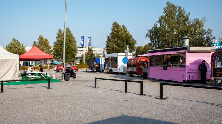 Bild på Food trucks som är en del av alla berättelser som finns med i Kungens kurva stories. Foto: Elisabeth Boogh