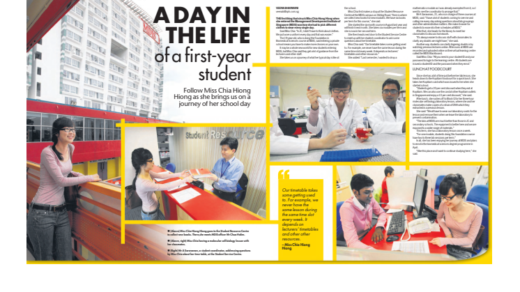 A DAY IN THE LIFE of a first-year MDIS student