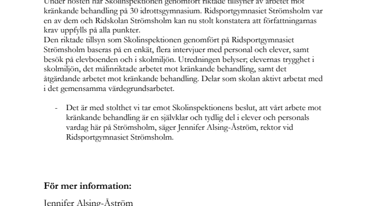 Värdegrunden självklar på Ridskolan Strömsholm