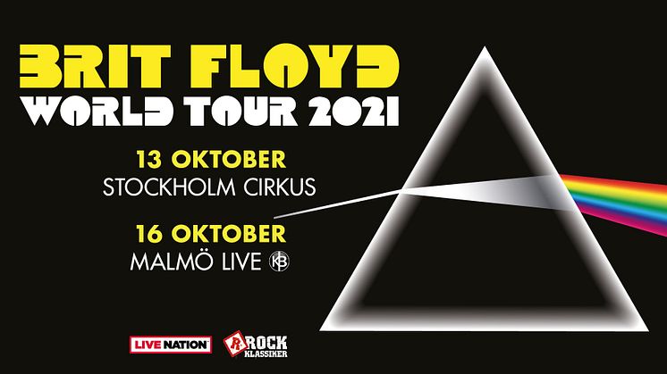 BRIT FLOYD TILL SVERIGE MED WORLD TOUR 2021 – GÖR TVÅ KONSERTER I HÖST!