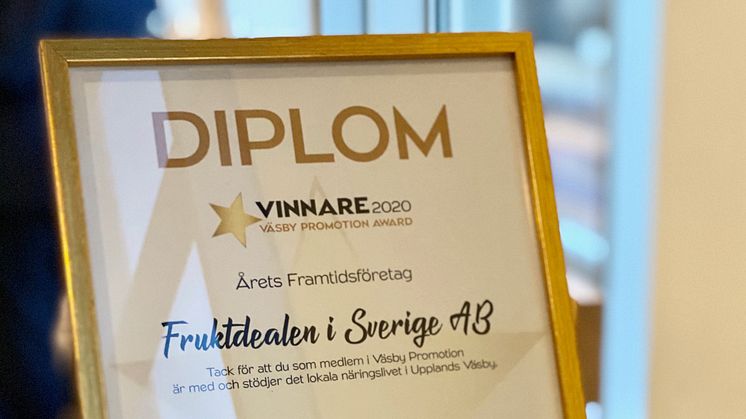​Fruktdealen vinnare av Väsby Promotion Award 2020