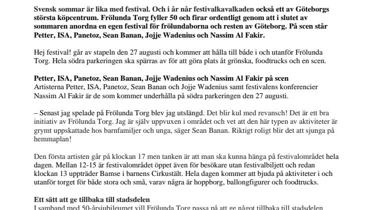 Festivalsommar med final på Frölunda Torg