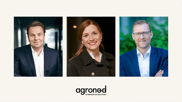 Kai Gyllström, Arla Sverige till vänster, Emilia Liljeström Agronod i mitten och och Lars Appelqvist, HK Scan till höger. 