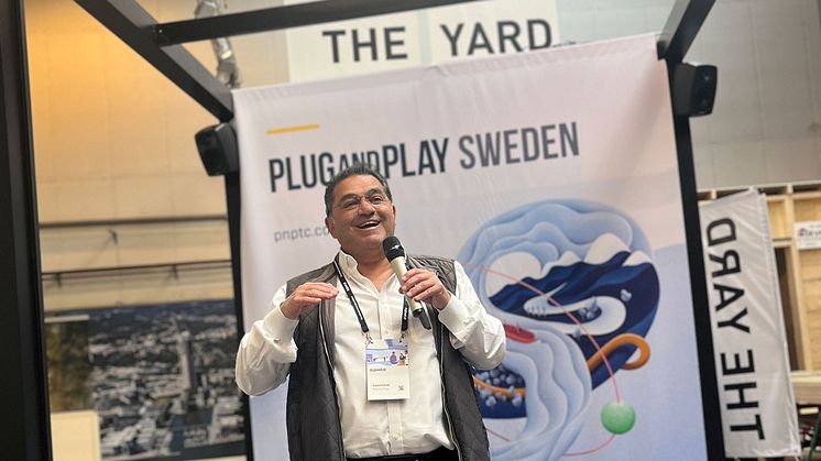 Saeed Amidi, grundare och vd för Plug and Play Tech Center på plats på The Yard för lanseringen av en ny innovationsplattform i Göteborg tillsammans med Volvo Cars.